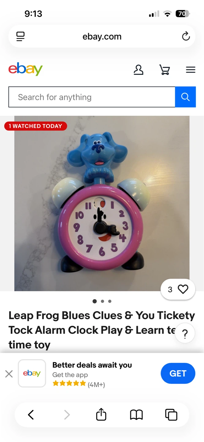 Blues Clues Tickety Tock Alarm Clock Play & Learn Toy - photo 2