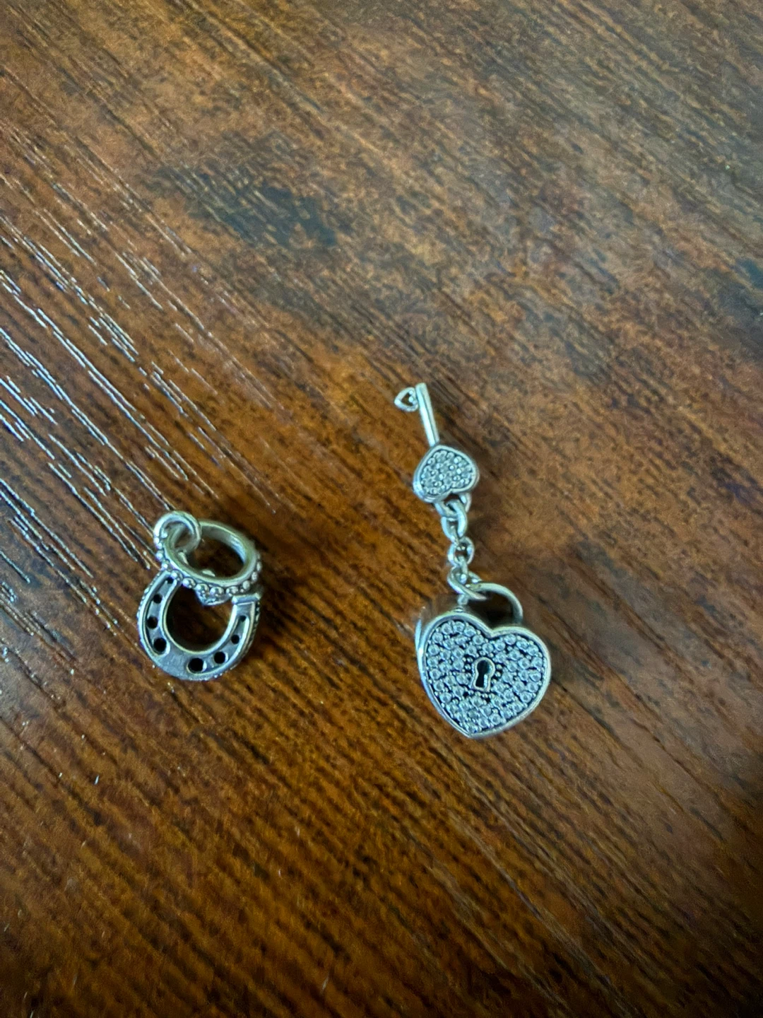 Pandora Heart Lock and Key Charm with Horseshoe