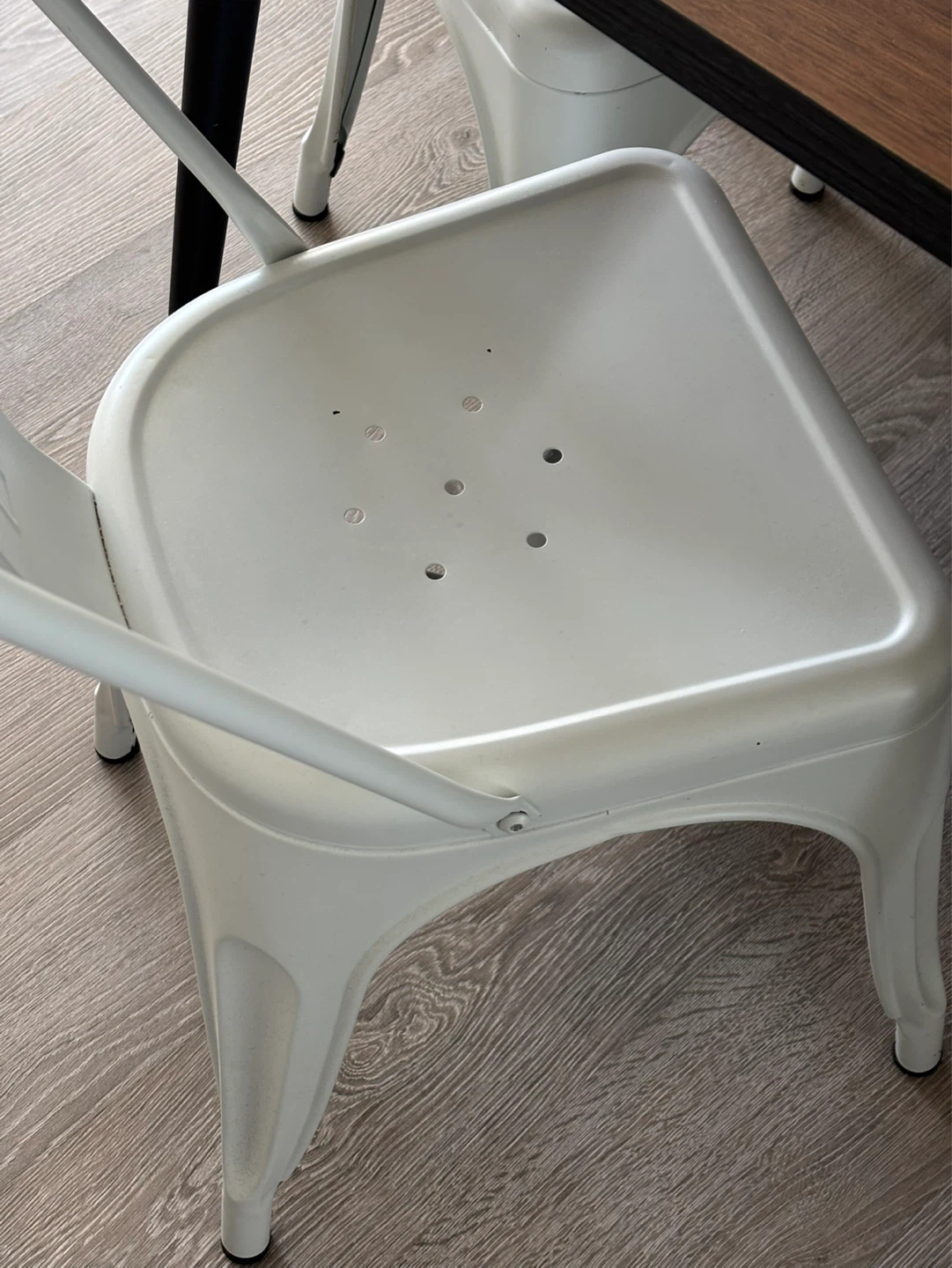 White Metal Dining Chairs (Set of 4) - photo 4