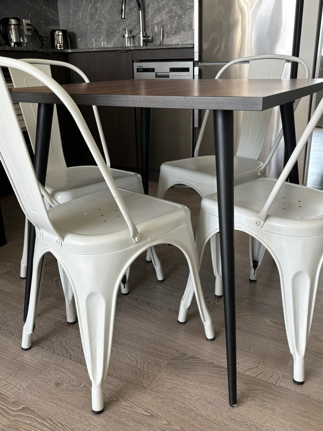 White Metal Dining Chairs (Set of 4) - photo 2