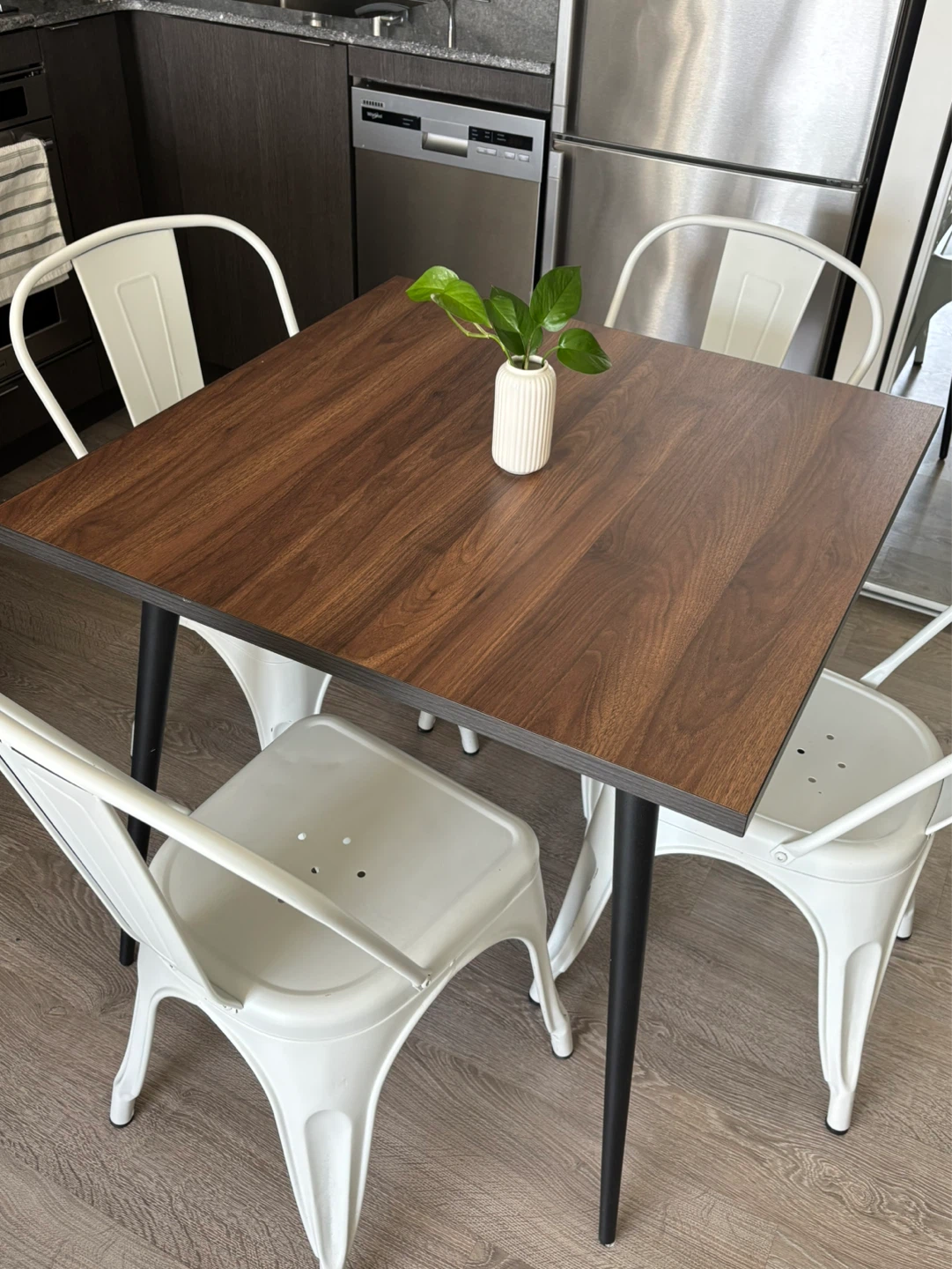 White Metal Dining Chairs (Set of 4)