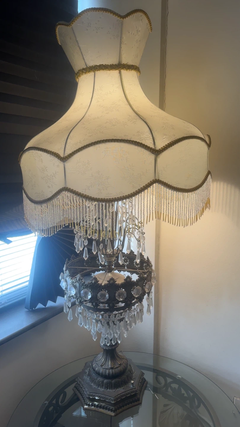Vintage Crystal Chandelier Table Lamp - photo 3