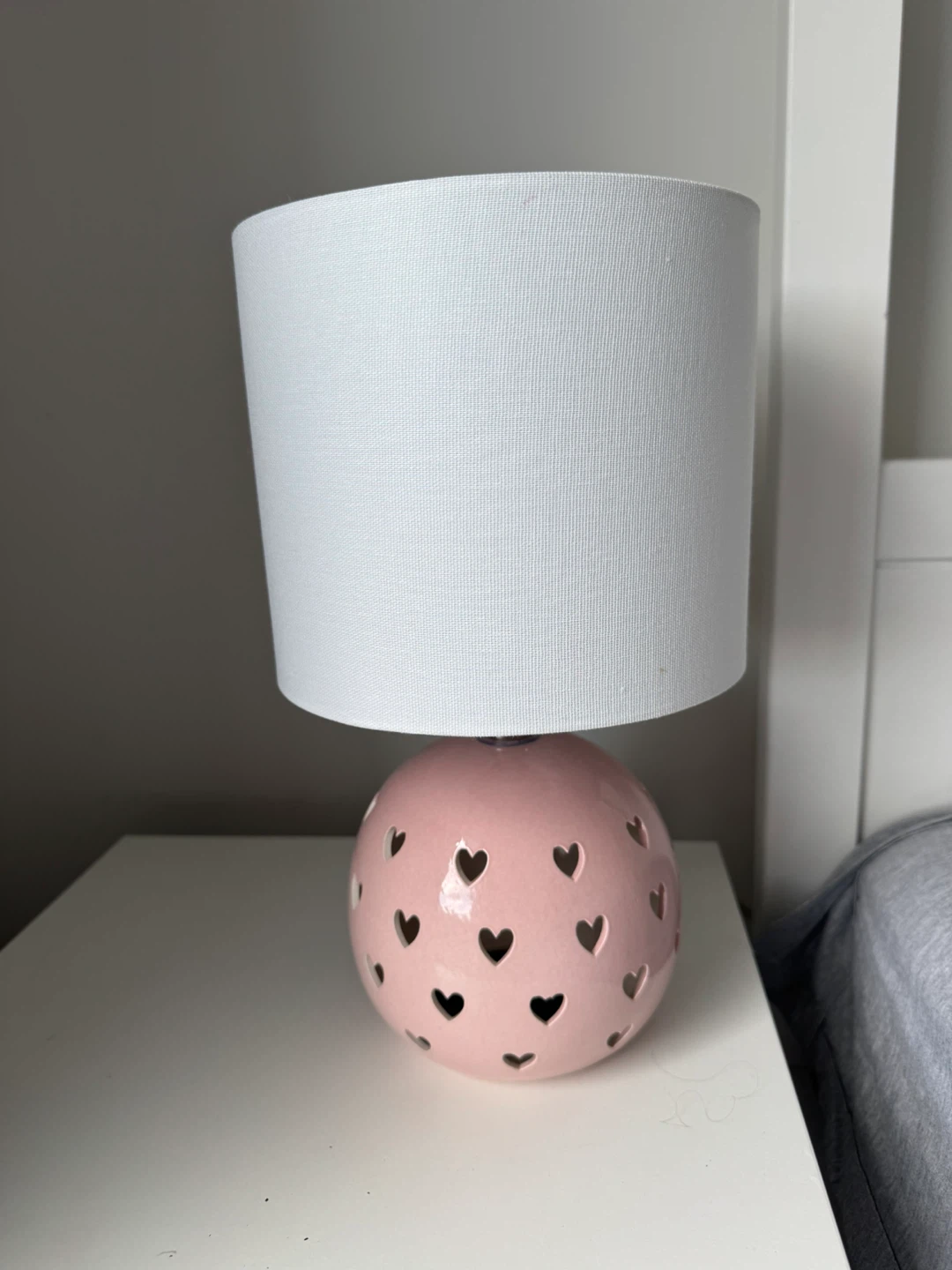 Pink Heart Ceramic Table Lamp