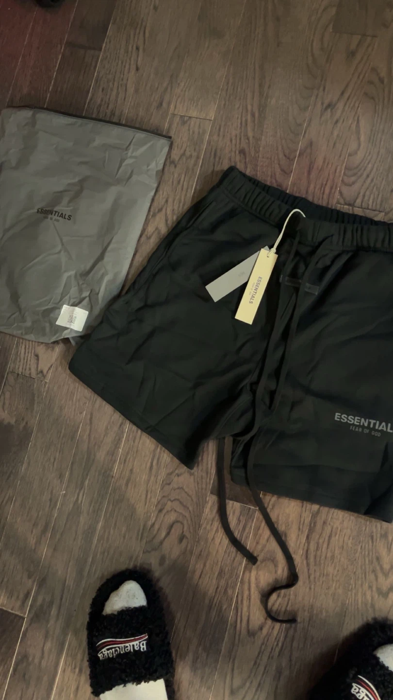 Fear of God Essentials Black Nylon Shorts