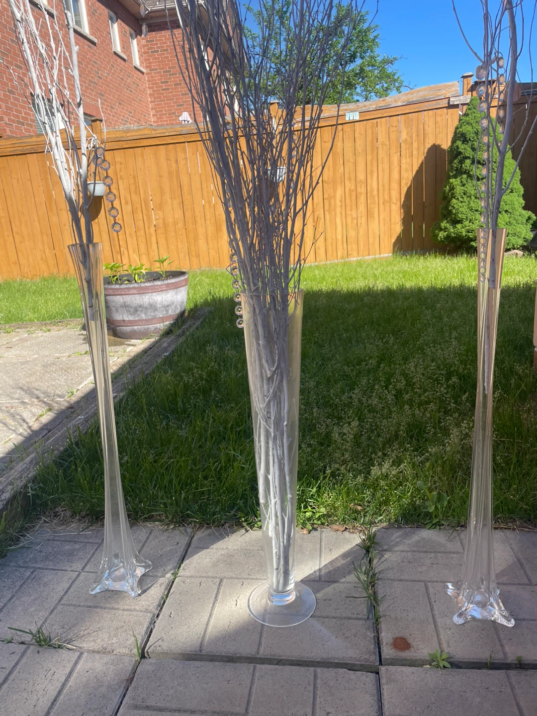 Glass Bud Vases with White Branches (Set of 3) - photo 3