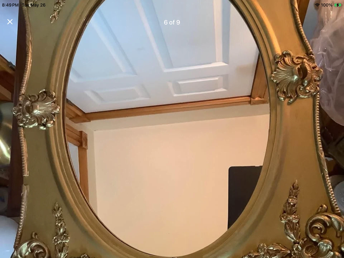 Antique Mirror in a Gold Coloured Gilt Wood Frame 🐞 - photo 5