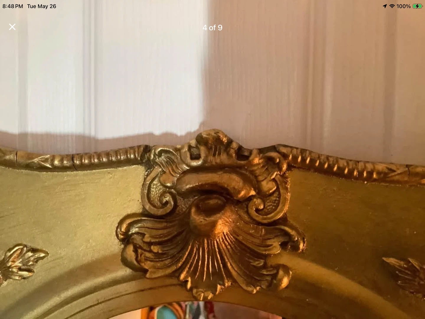 Antique Mirror in a Gold Coloured Gilt Wood Frame 🐞 - photo 4