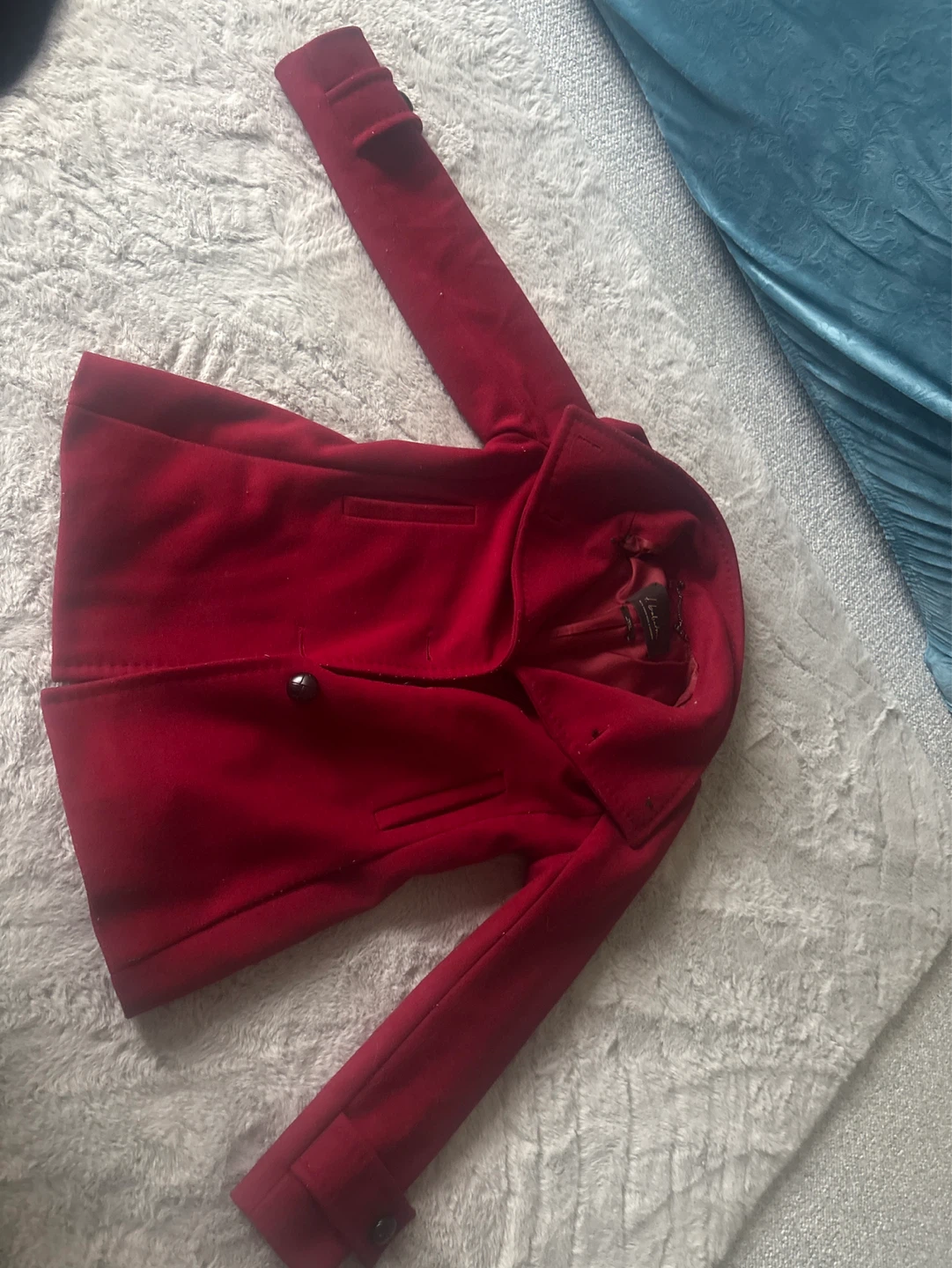 Babatona. Women's Red Wool & Cashmere Blend Pea Coat