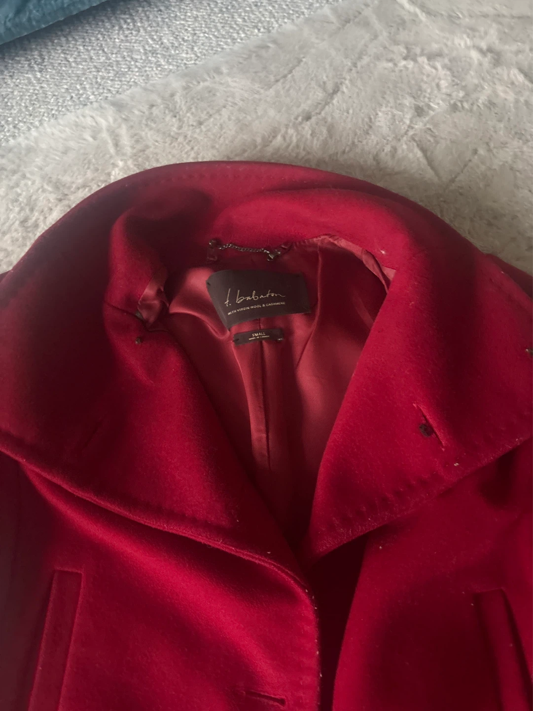 Babatona. Women's Red Wool & Cashmere Blend Pea Coat - photo 2