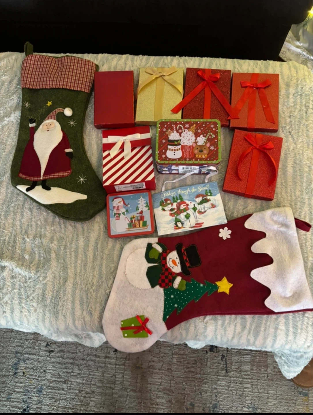 Christmas Stockings and Gift Boxes