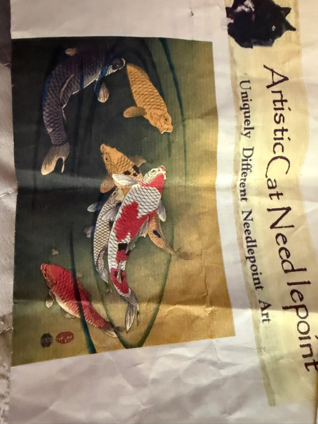Completed Needlepoint- Koi fishes