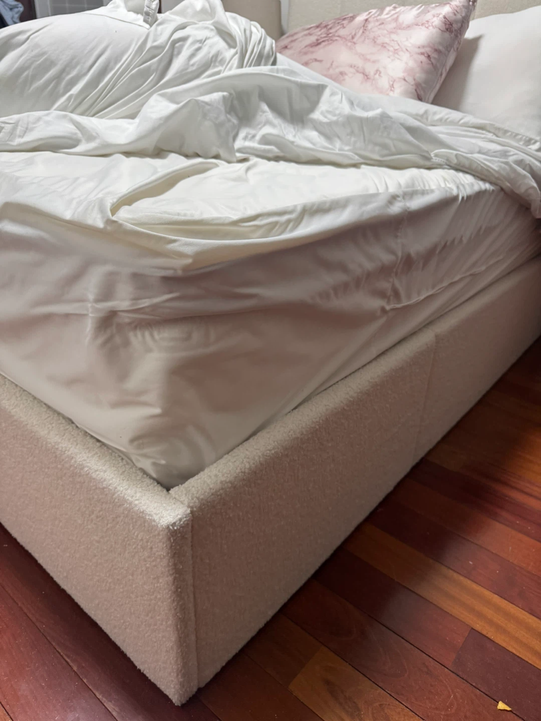 Boucle Lift-Up Storage Bed + Mattress Bundle | Full Size - photo 3