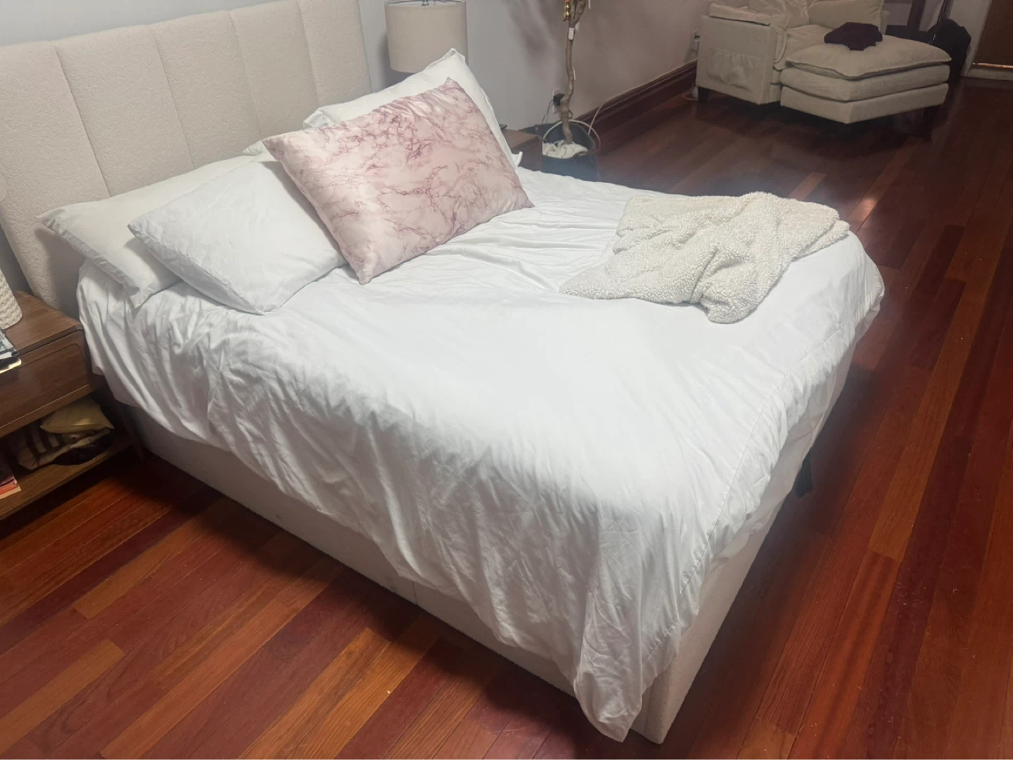 Boucle Lift-Up Storage Bed + Mattress Bundle | Full Size - photo 2