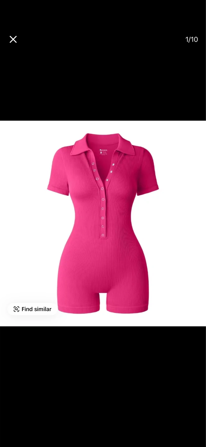 Ribbed Short Sleeve Zip Up romper