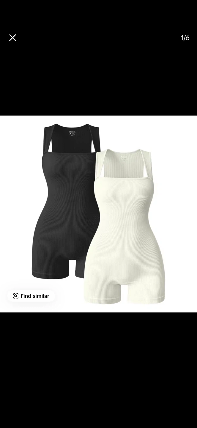Ribbed Bodysuit Set - Black & White - photo 3