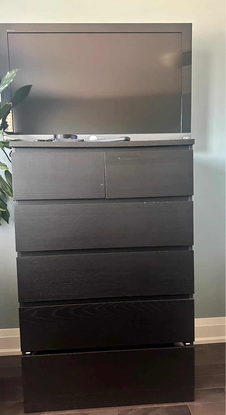 Black IKEA Hemnes 8-Drawer Dresser