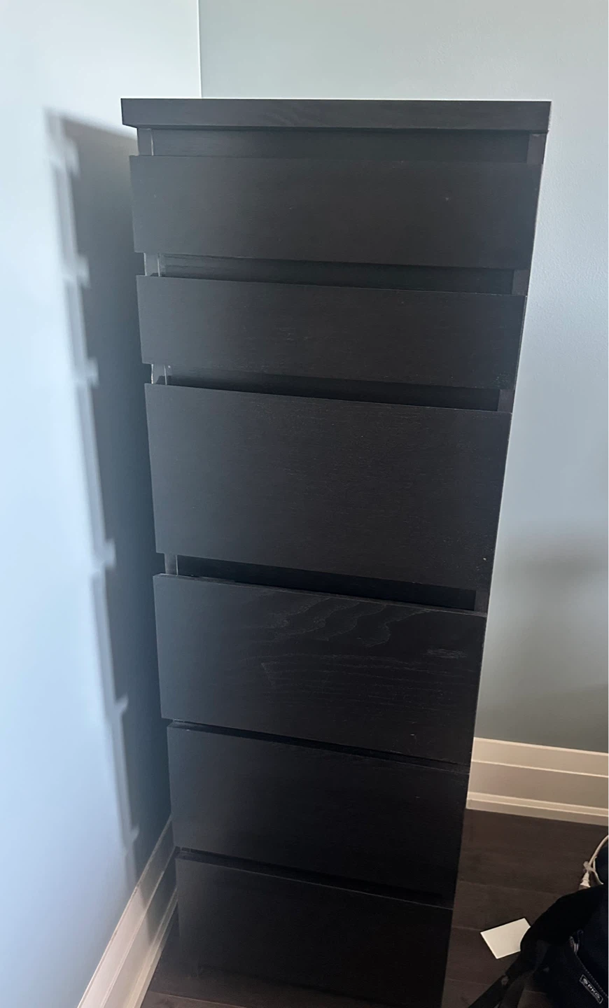 Black 7-Drawer Tall Dresser