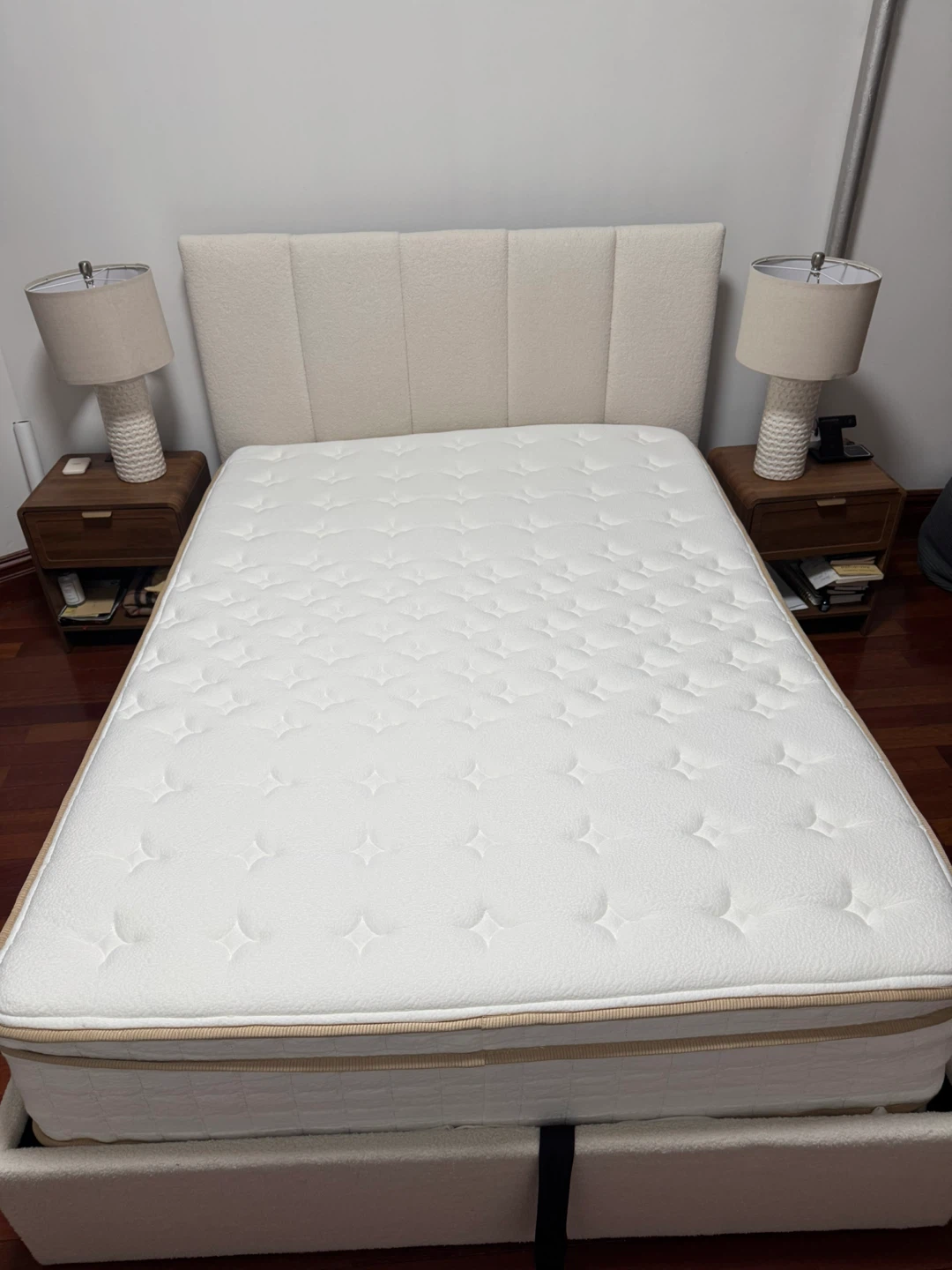 Boucle Lift-Up Storage Bed + Mattress Bundle | Full Size