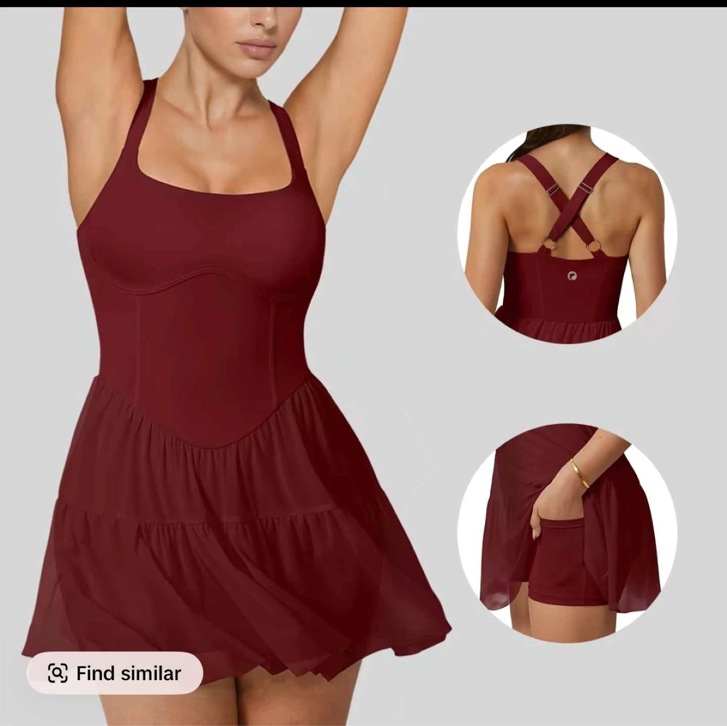 Athletic Tennis Dress with Built-in Shorts
