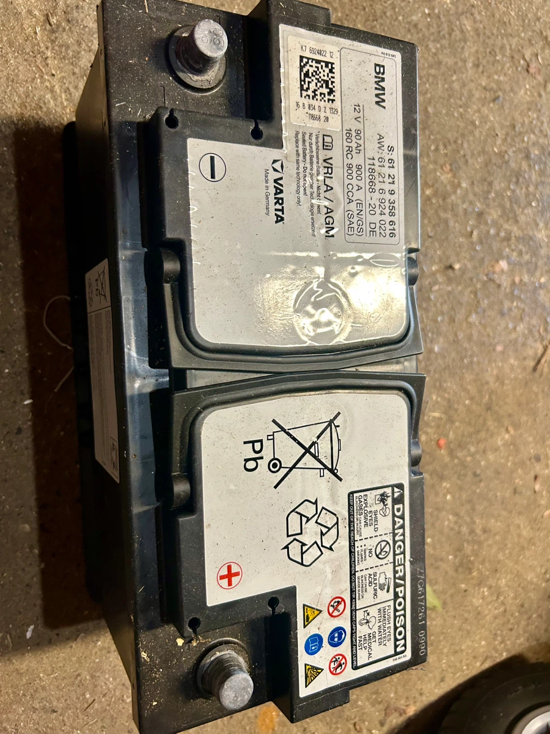 BMW Varta AGM Car Battery 12V 90Ah - photo 2