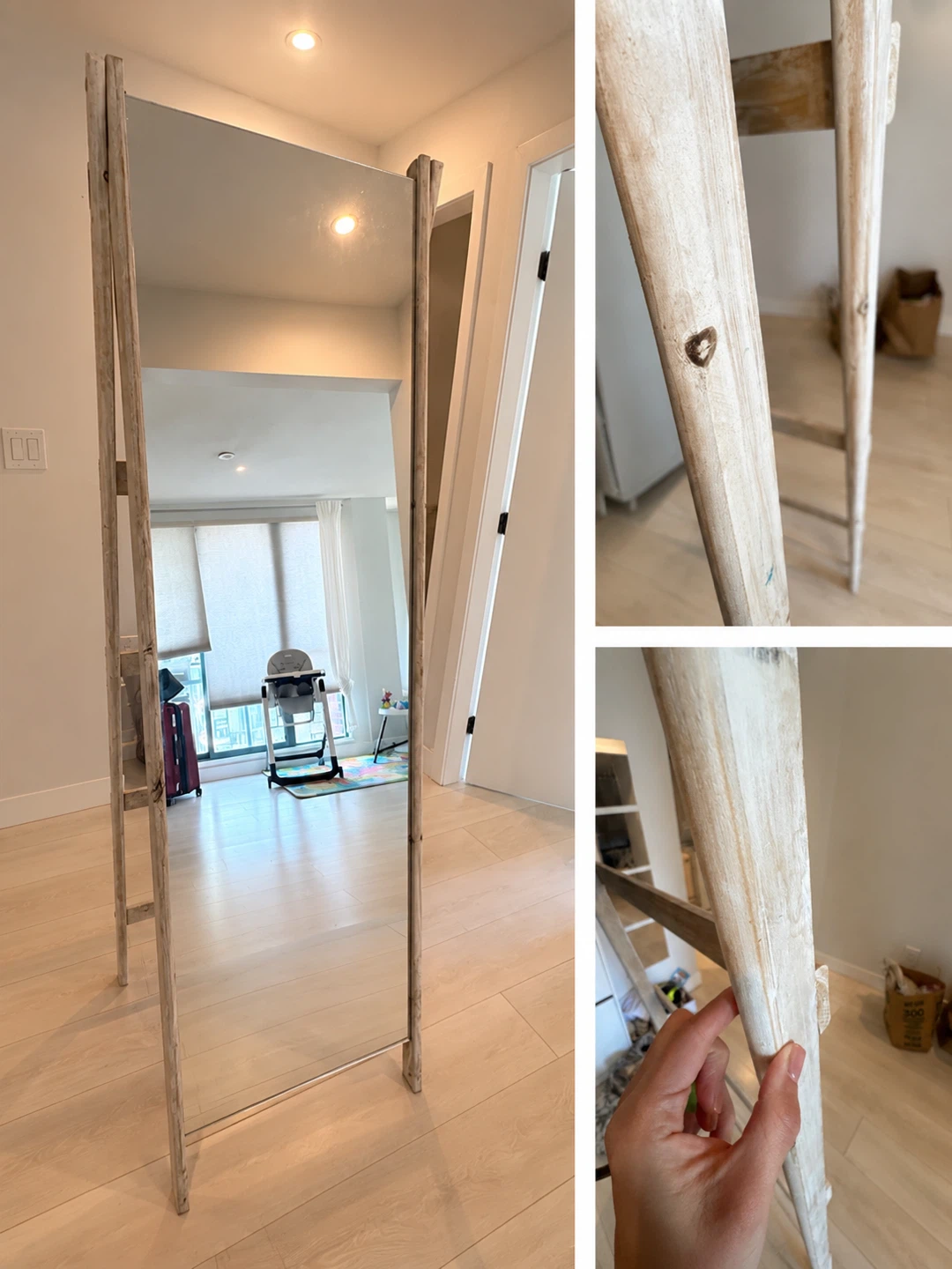 Vintage Style Full Length Mirror with Wooden Frame