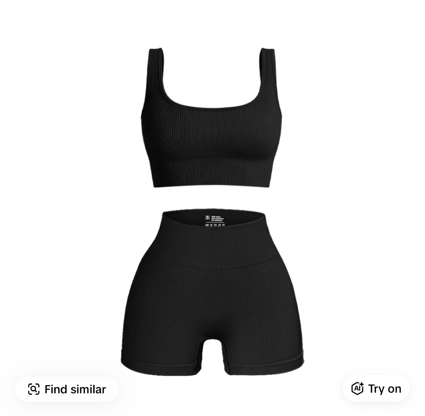 Seamless Ribbed Sports Bra and High Waisted Shorts Set