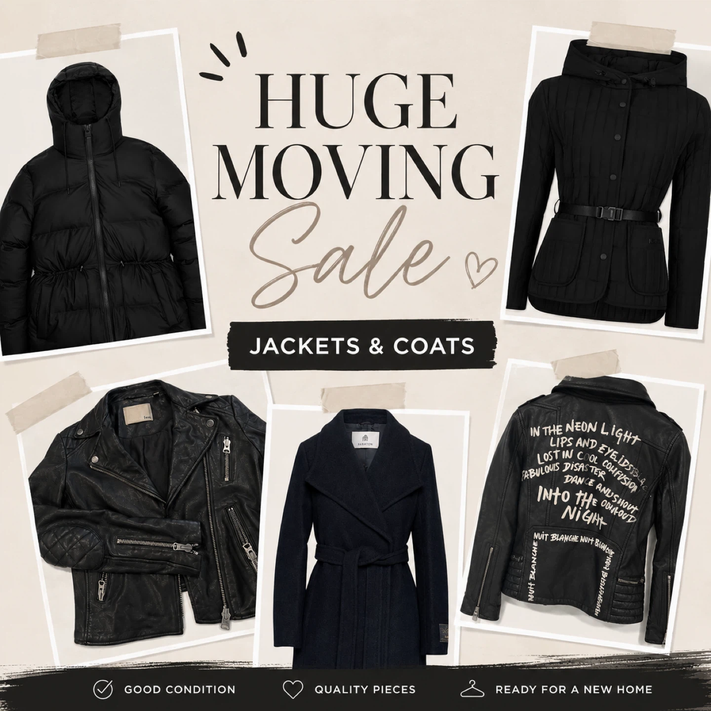 Black Jackets and Coats for Sale xs