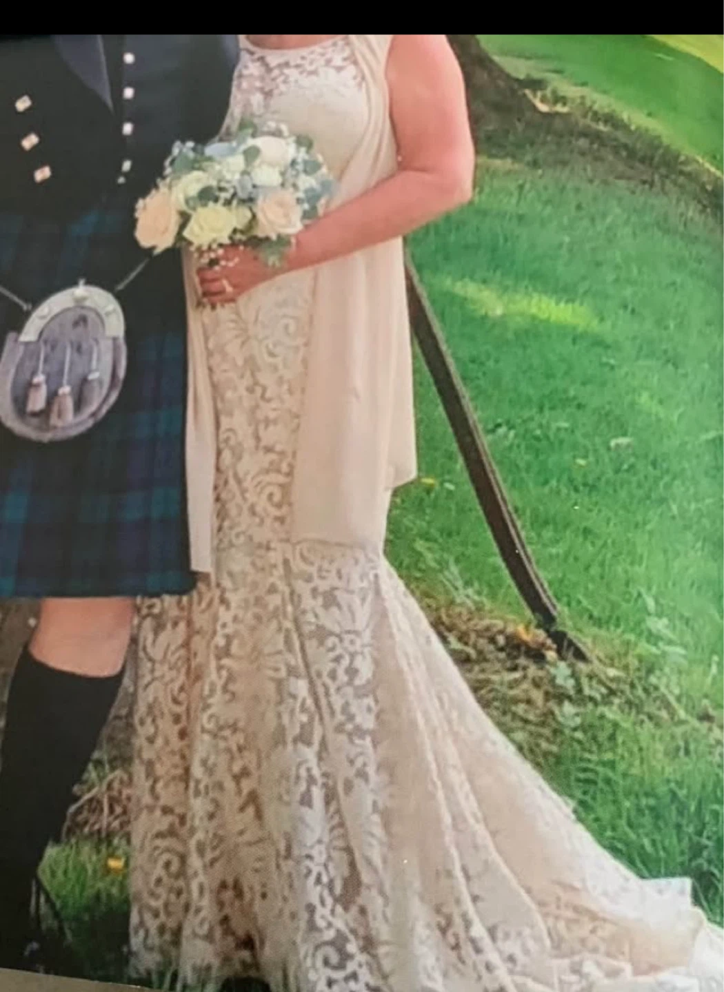 Montage by Mon Cheri Lace Wedding Dress Size 12