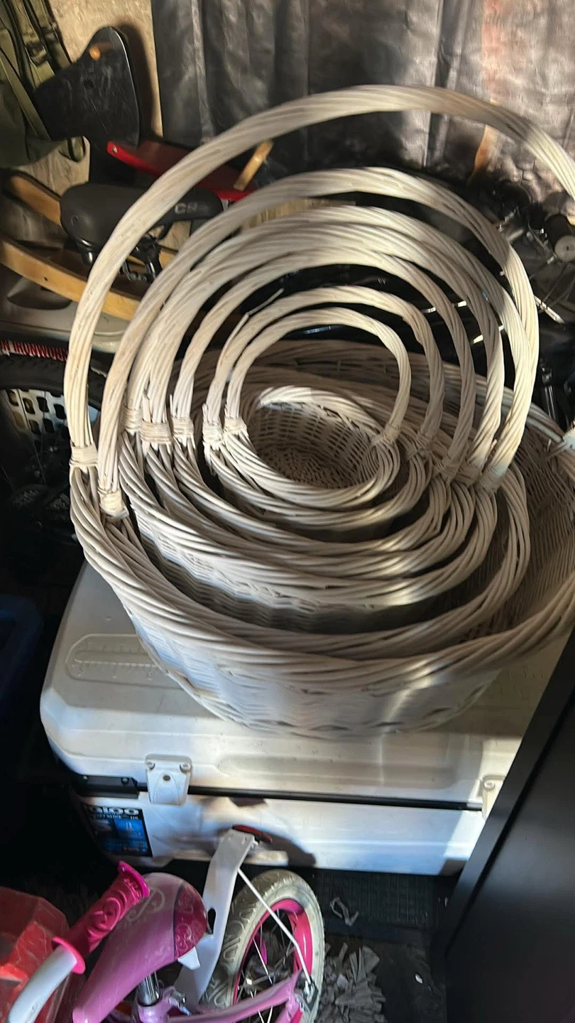 Set of Wicker Baskets with Handles