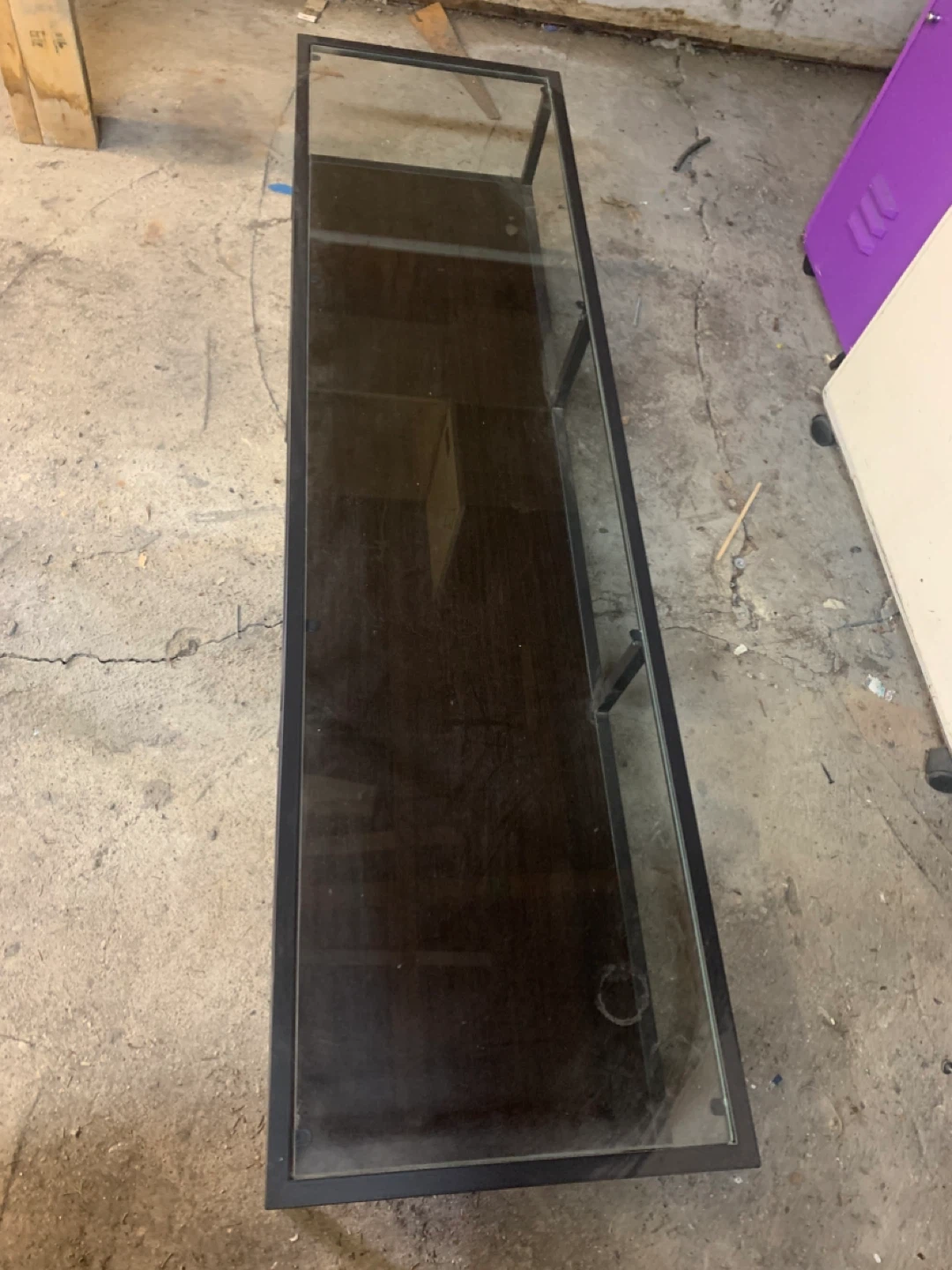 Glass and Metal TV Stand - photo 2