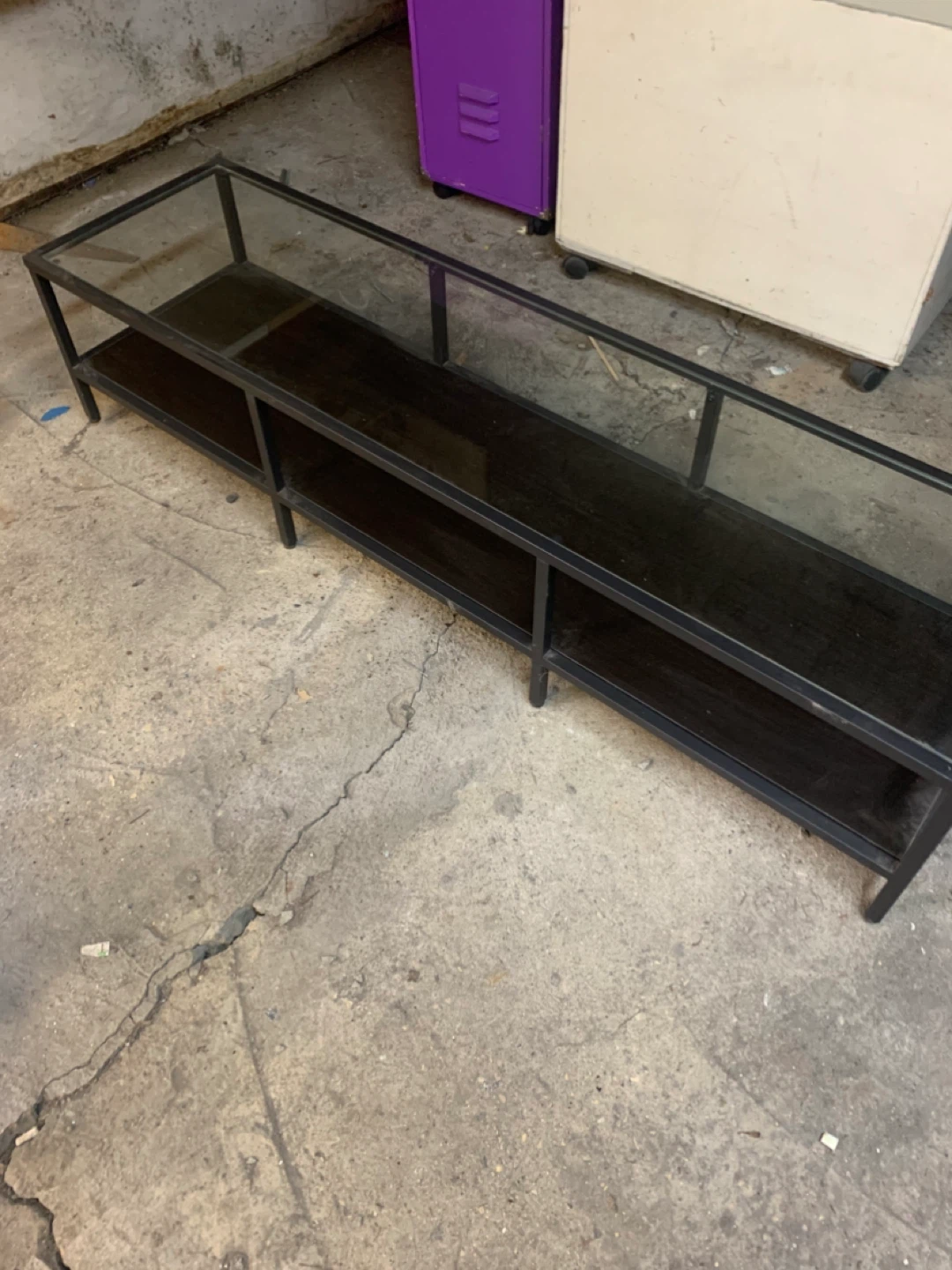 Glass and Metal TV Stand