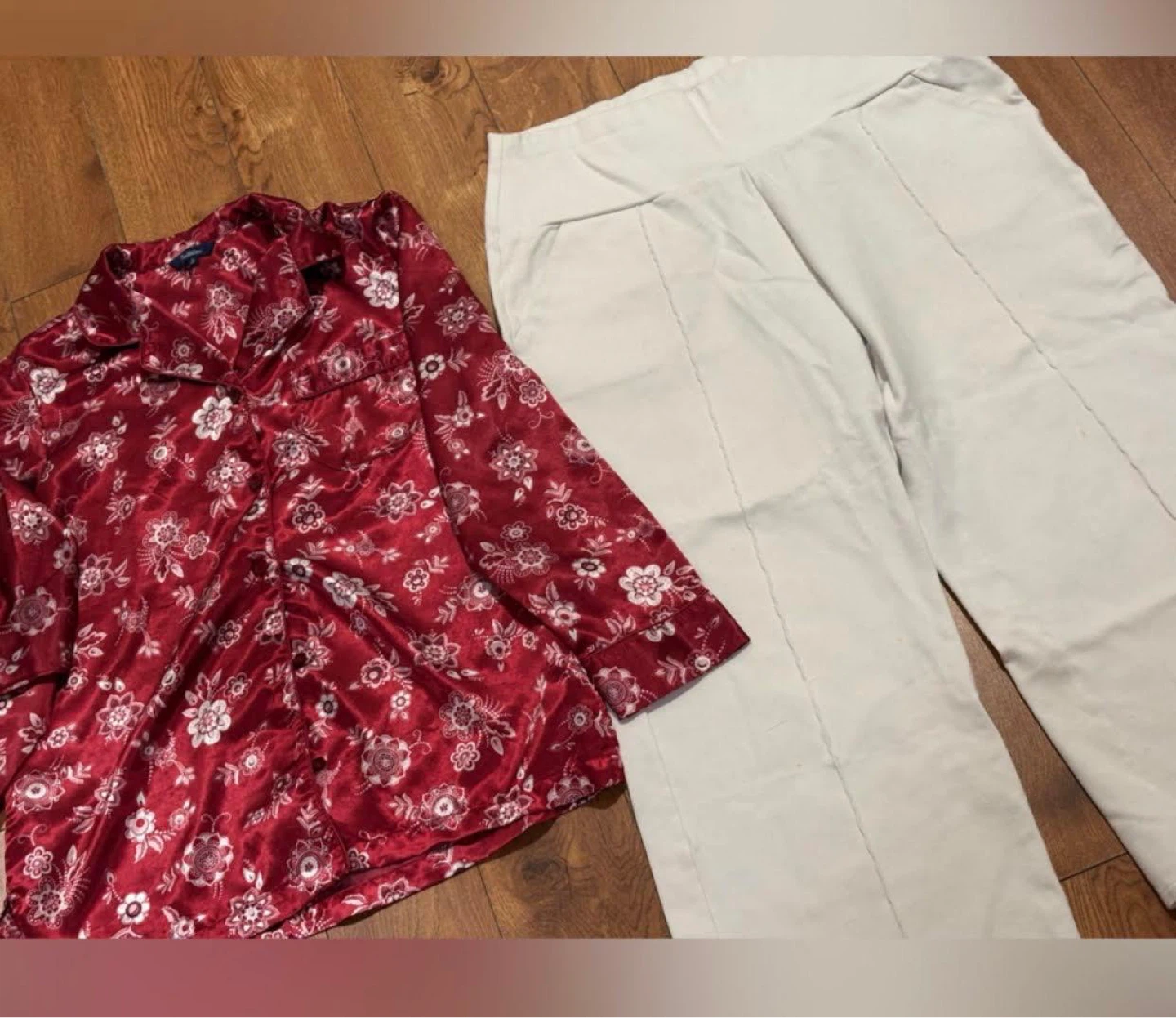 White wide-leg cropped pants (Only Bottom is free) - photo 3