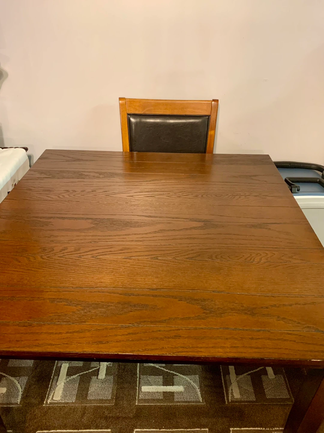 Wooden Dining Chair with Dark Upholstery