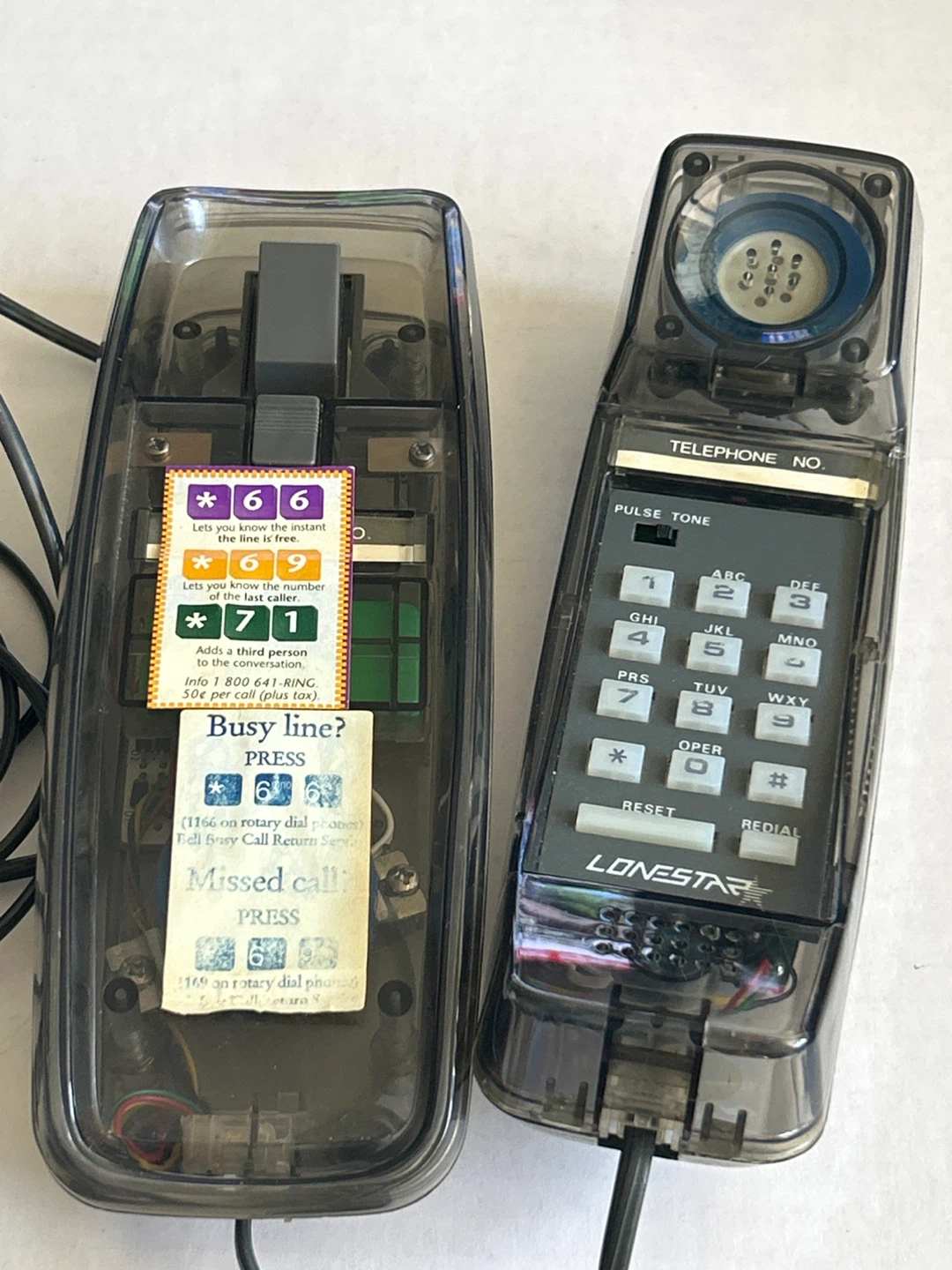 Clear Smoky Grey Retro Lone Star Telephone - photo 2