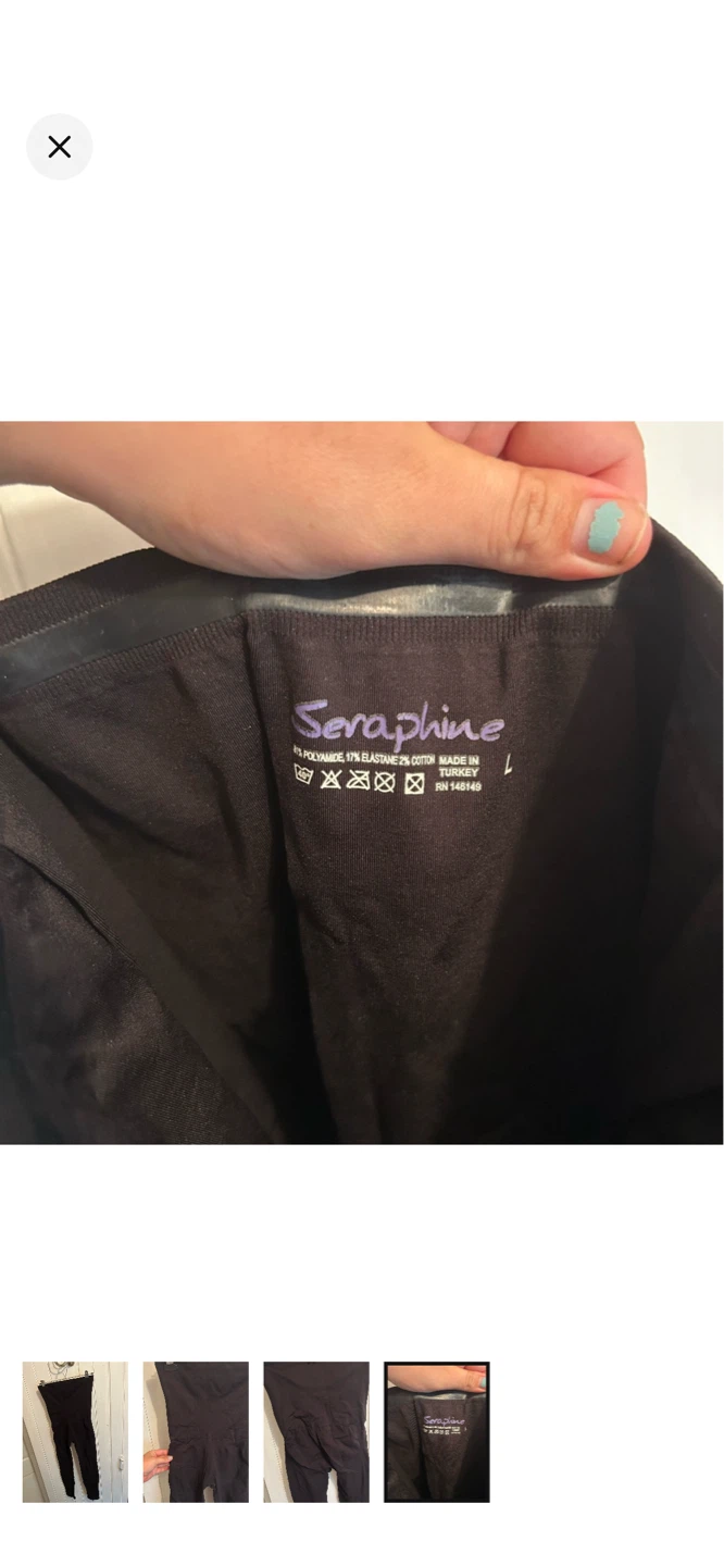 Seraphine Black Maternity Support Leggings Size L - photo 4