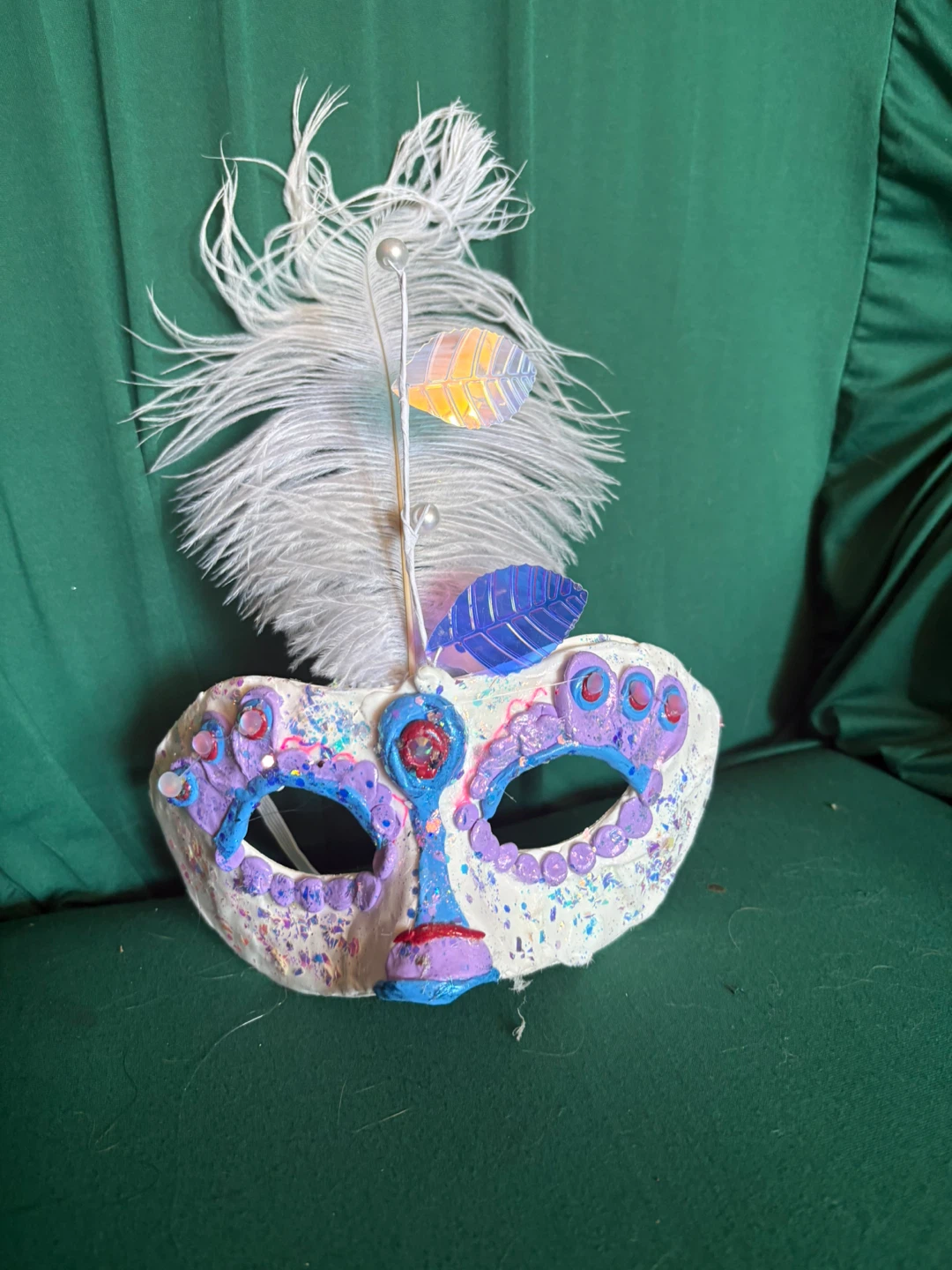 Handmade Feather Masquerade Mask - photo 3