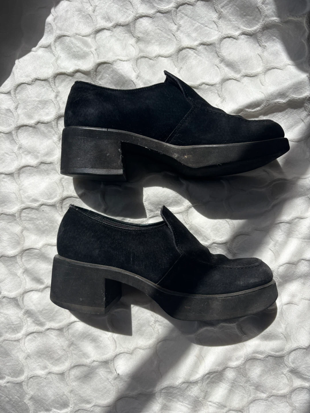 Hush Puppies Black Suede Loafers
