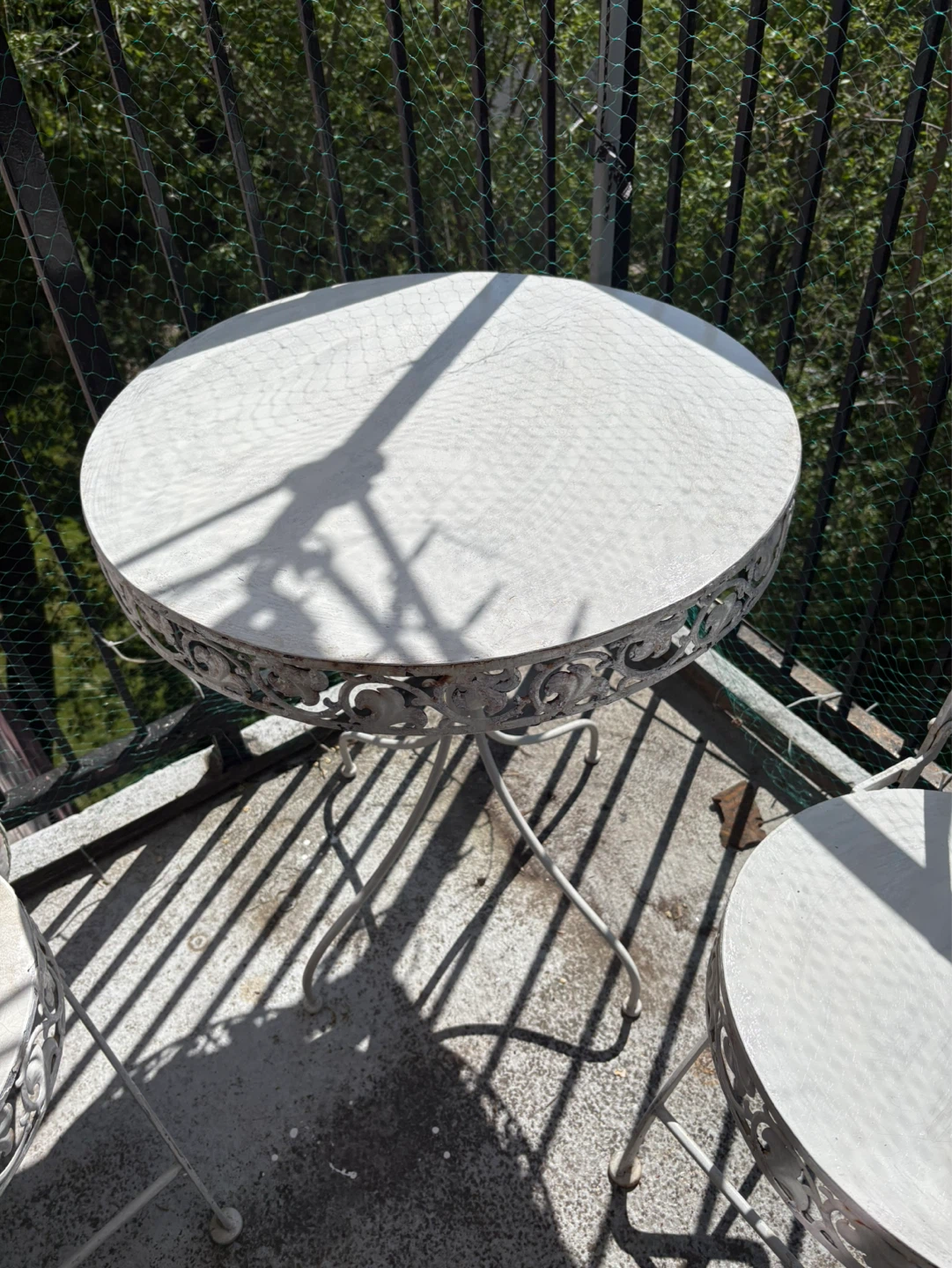 Antique White Metal Bistro Set, wrought iron - photo 4