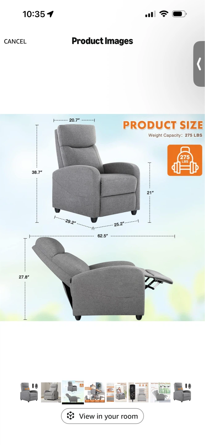 Gray Massage Recliner - photo 3