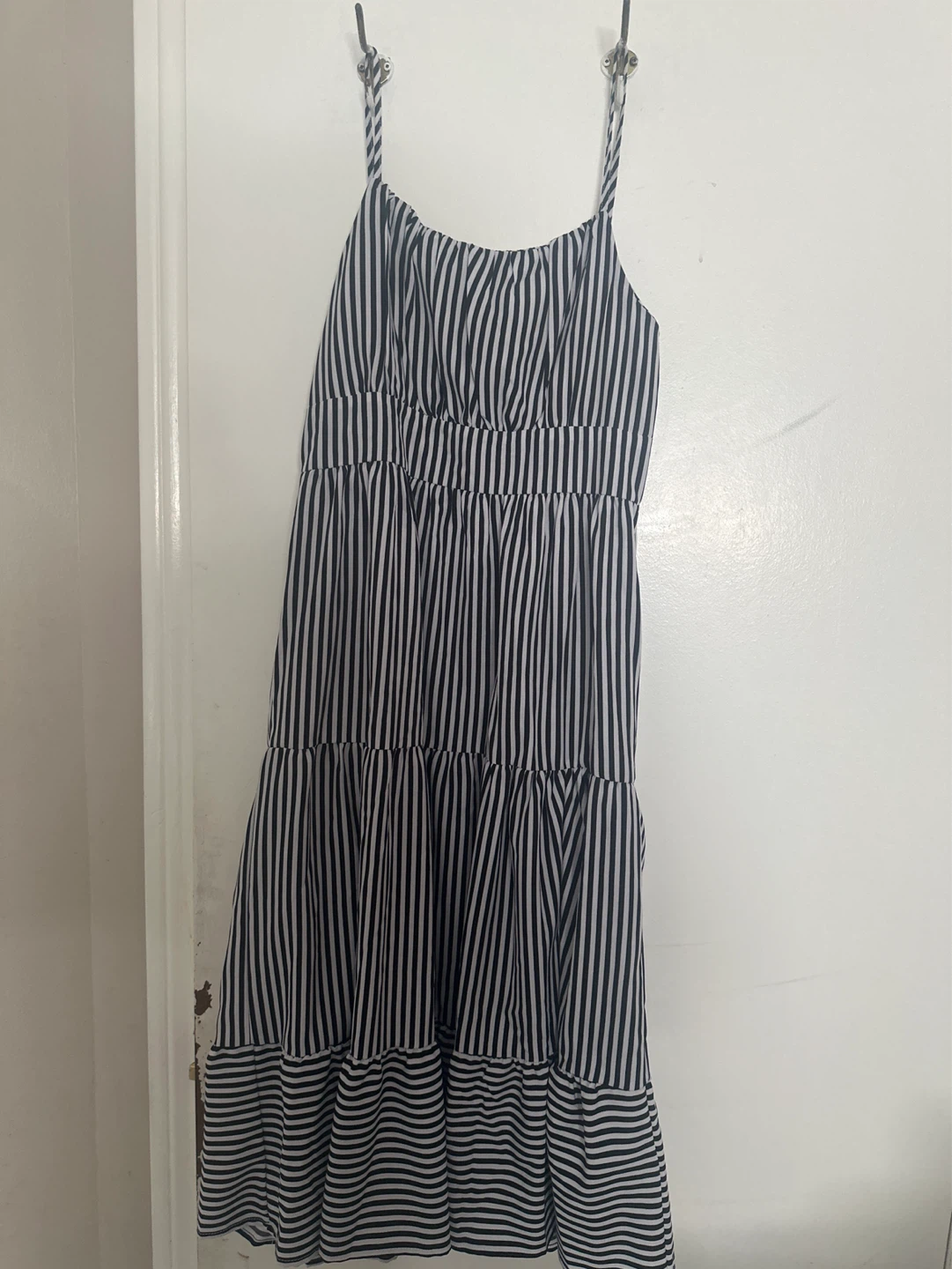 Striped Tiered Midi Dress - photo 2