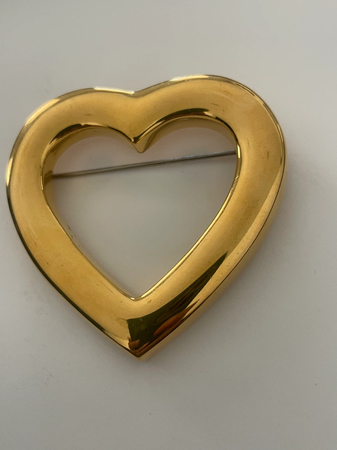 ALFRED SUNG VINTAGE Gold Tone Heart Brooch - photo 3