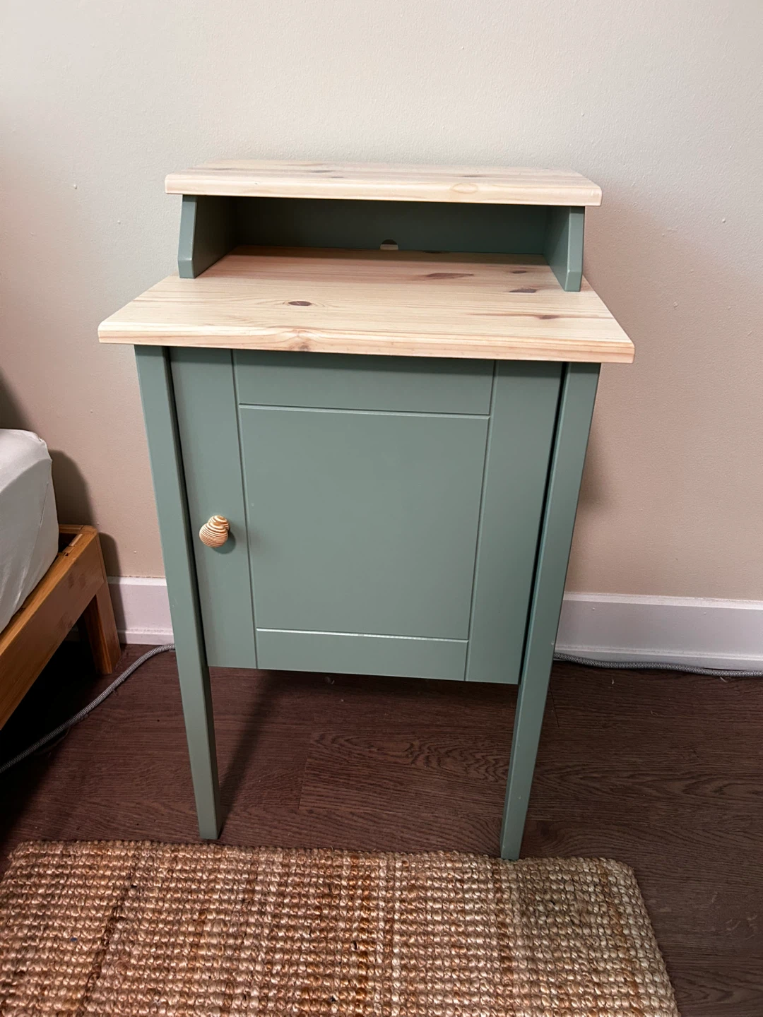 Teal bedside locker