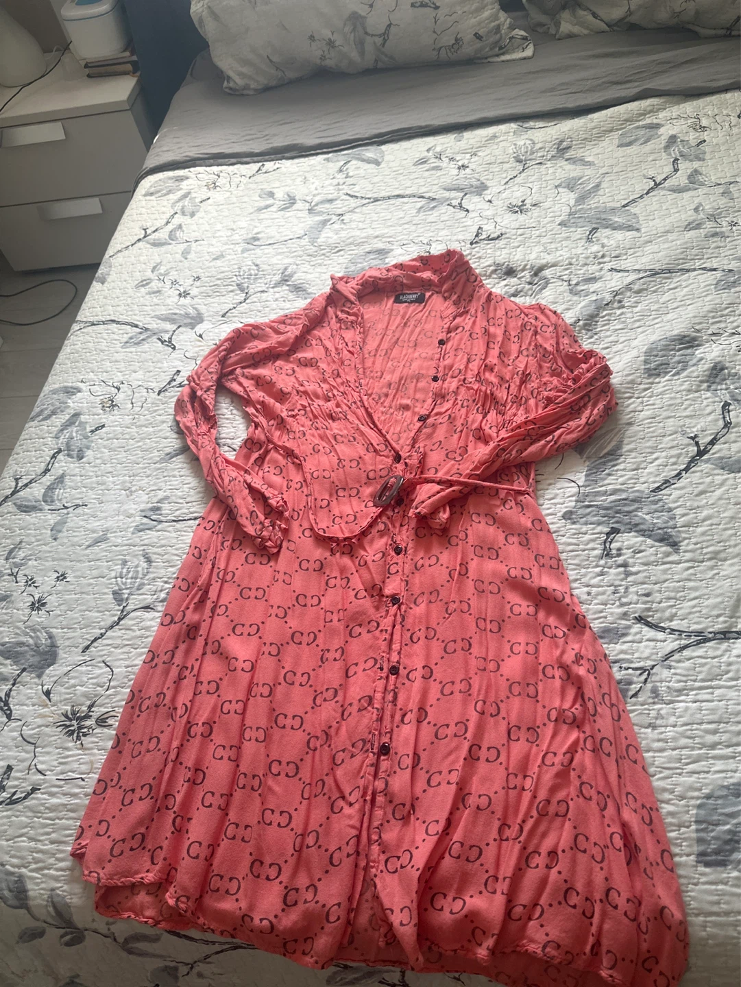G.G. Patterned Button-Up Shirt Dress - photo 2