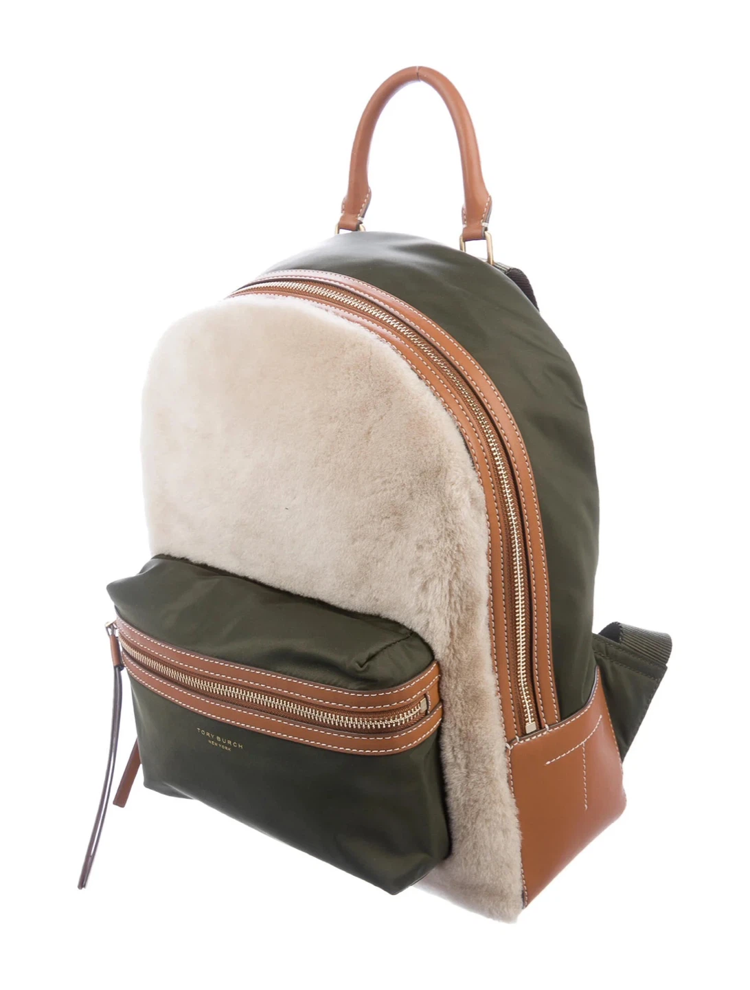 Tory Burch Perry Shearling Backpack - real fur