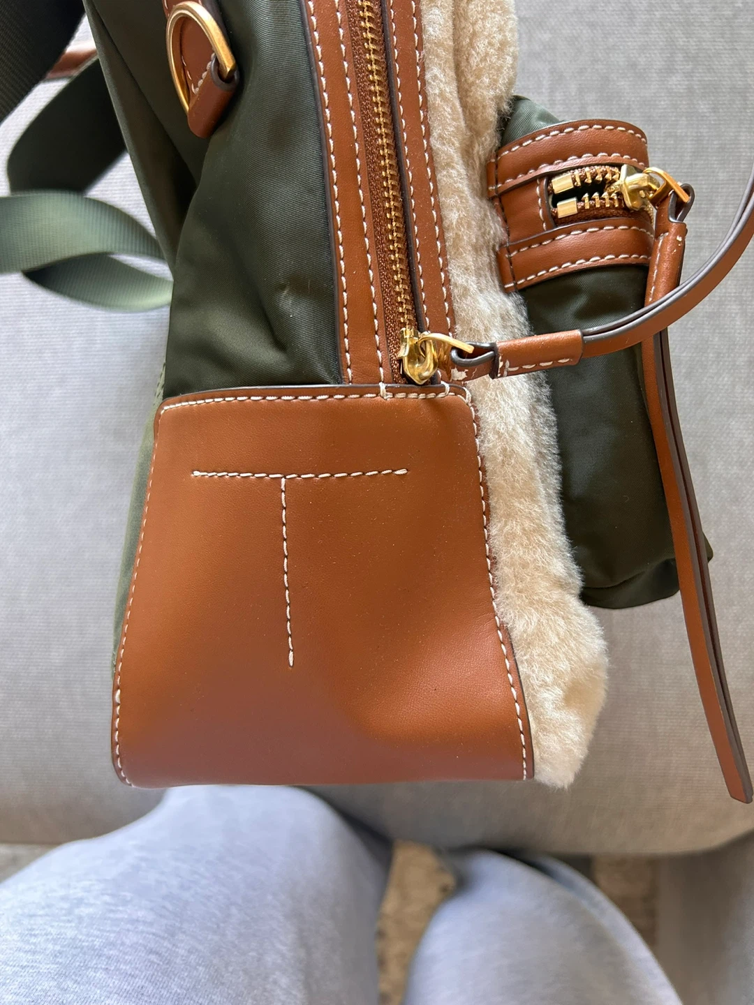 Tory Burch Perry Shearling Backpack - real fur - photo 5