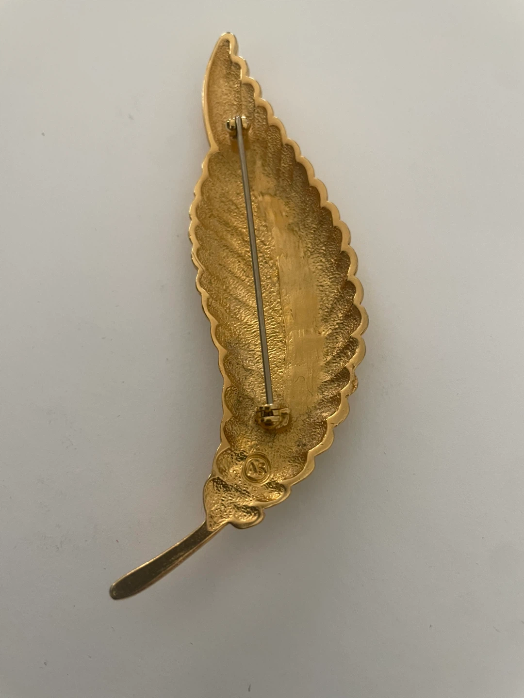 ALFRED SUNG VINTAGE Gold Tone Feather Brooch Pin - photo 4