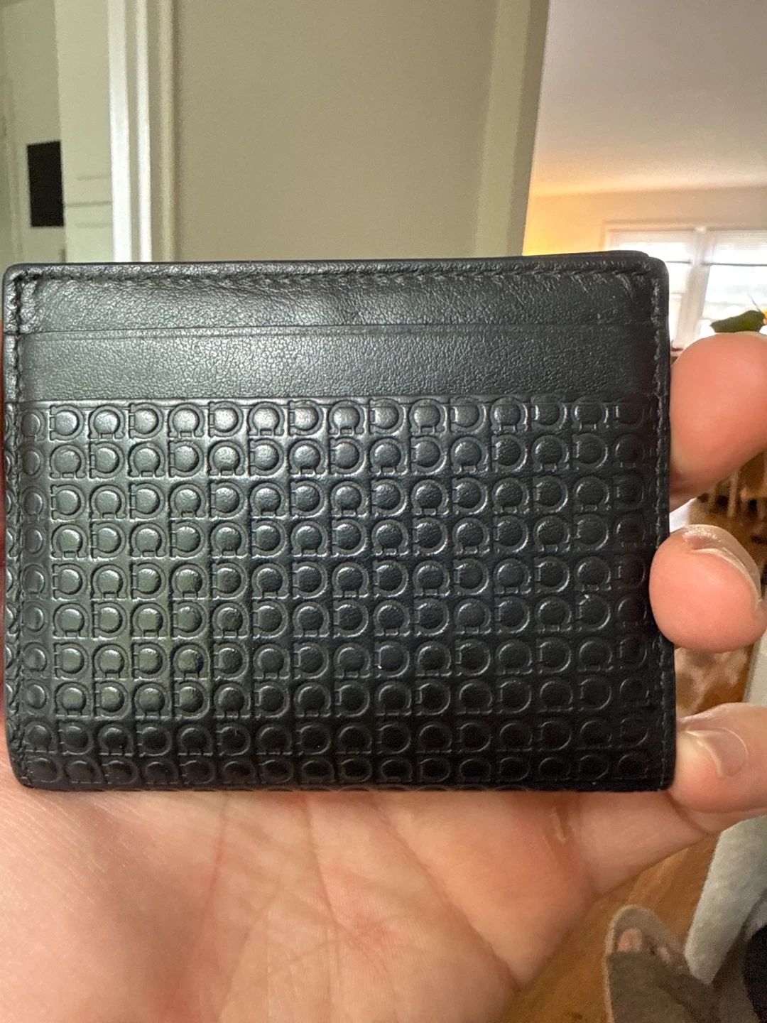 Salvatore Ferragamo Black Gancini Card Holder