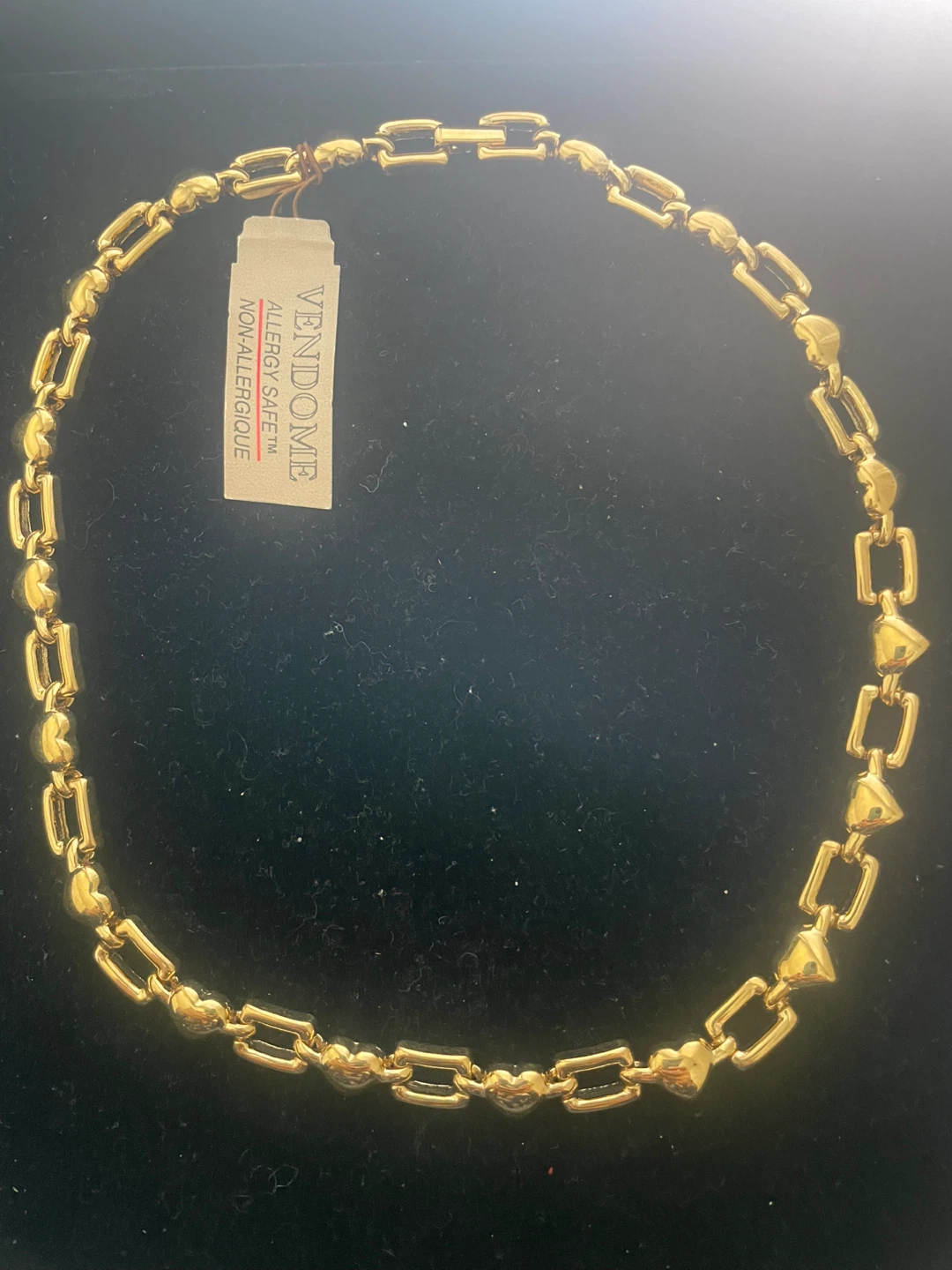 Vendome Gold Tone Heart Link Necklace