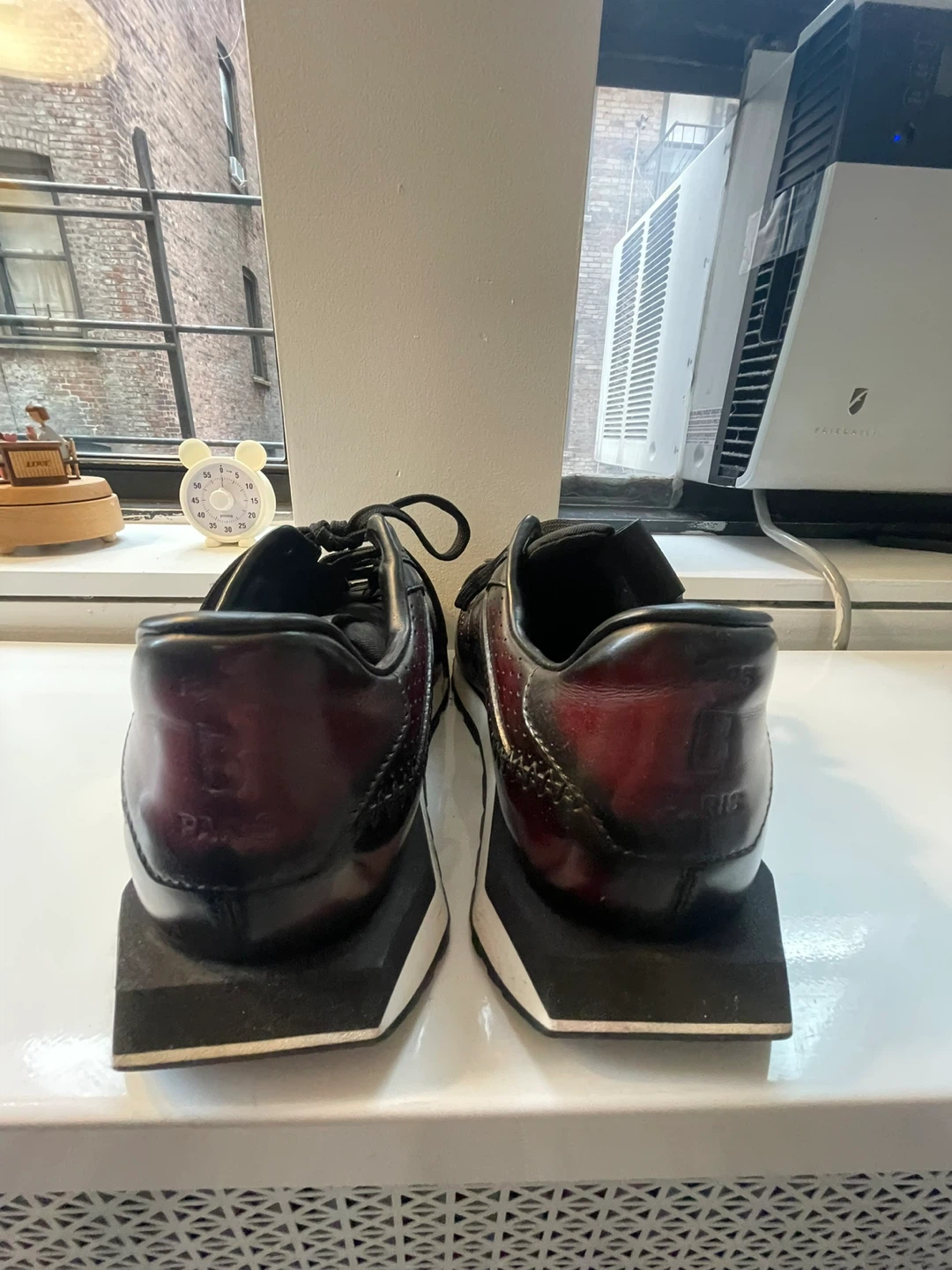 Berluti Leather Burgandy Leather Sneakers - photo 5