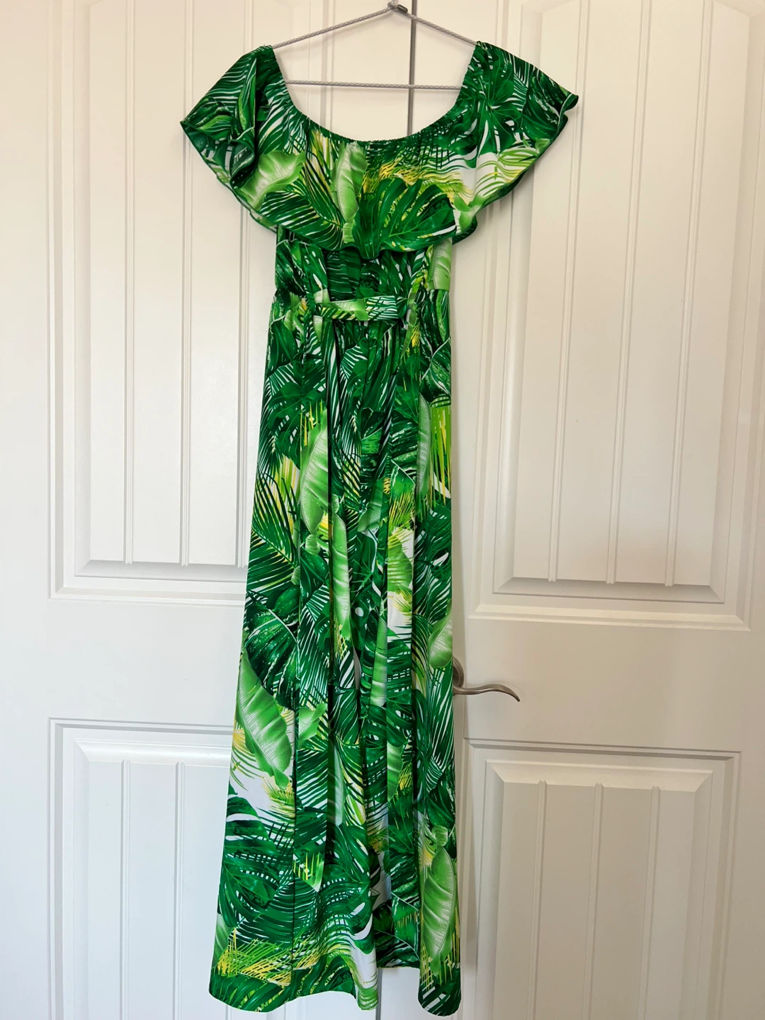 Women's Tropical Leaf Print Maxi Dress